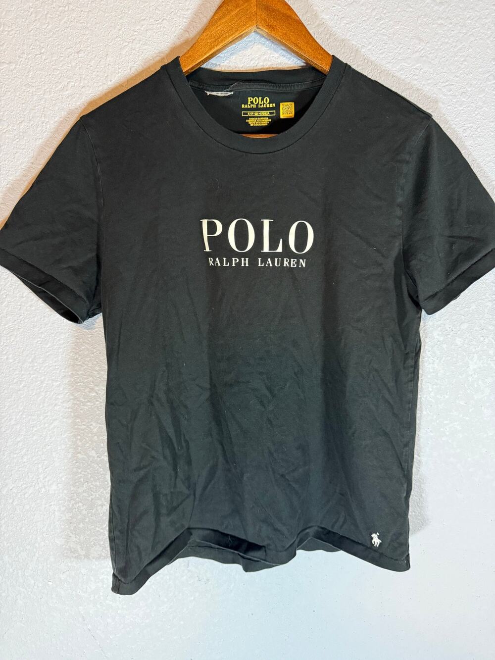 Polo Ralph Lauren Men’s Small Black Spell Out Logo Crewneck T-Shirt